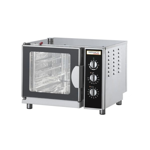 Compact convection-steam oven with manual control panel